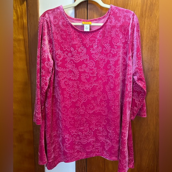 Ruby Rd. Pink Floral Top - Picture 1 of 8